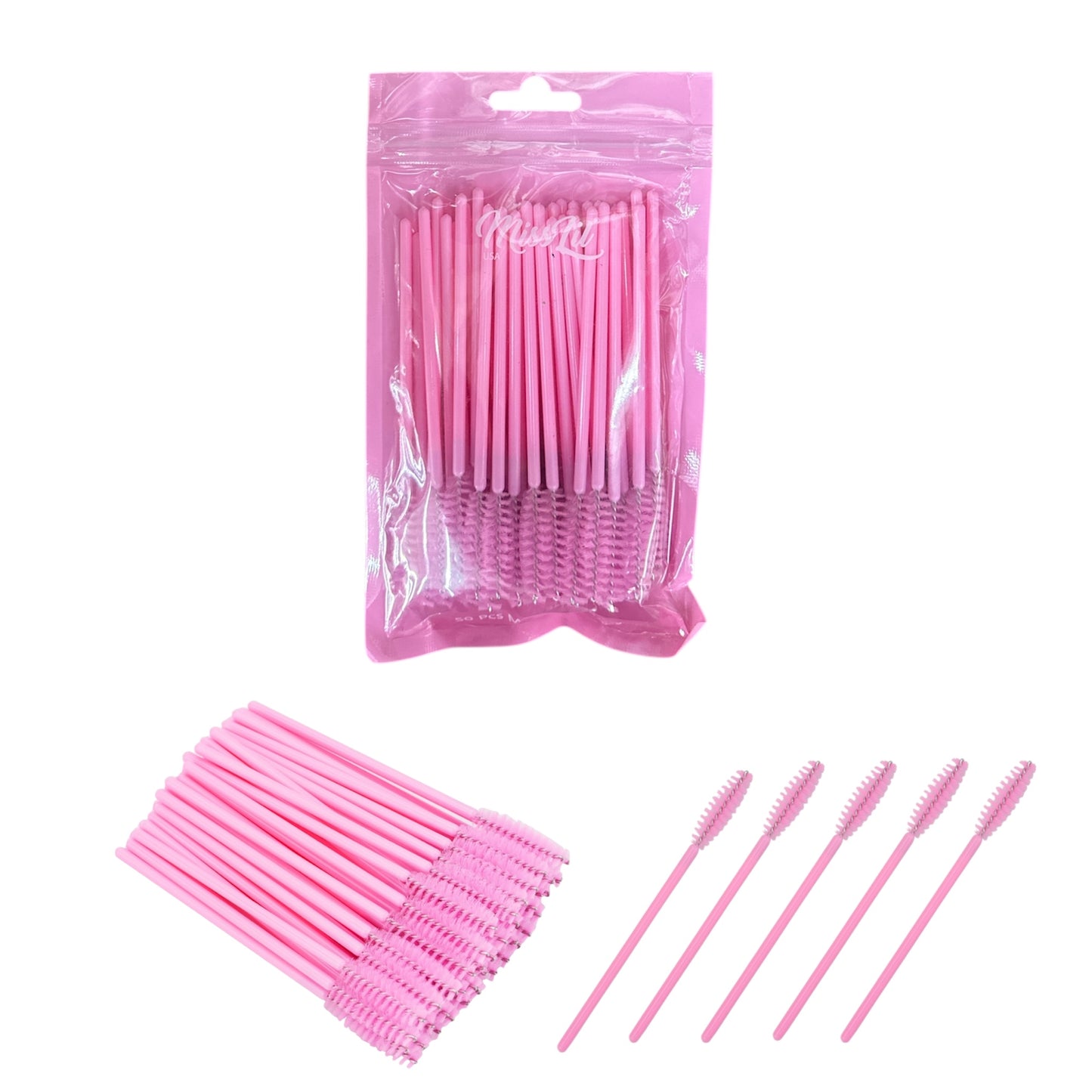 6PCS MISS LIL USA MASCARA WANDS PINK 50PCS PACK MLA-10