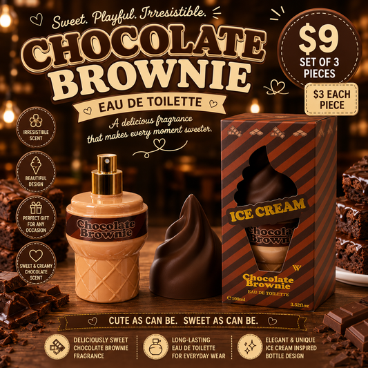 3PCS SET SCENTED ICE CREAM SHAPE PERFUME CHOCOLATE BROWNIE IC101