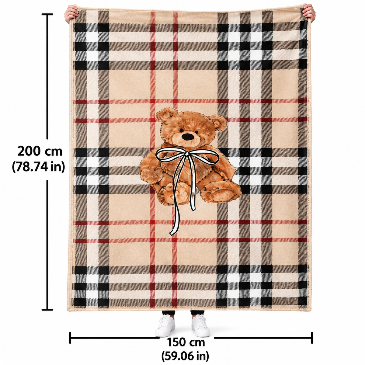 Blanket Stripes & White +Bear