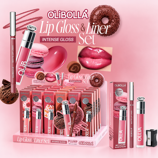 Olibolla Lip Gloss & Lip Liner Set