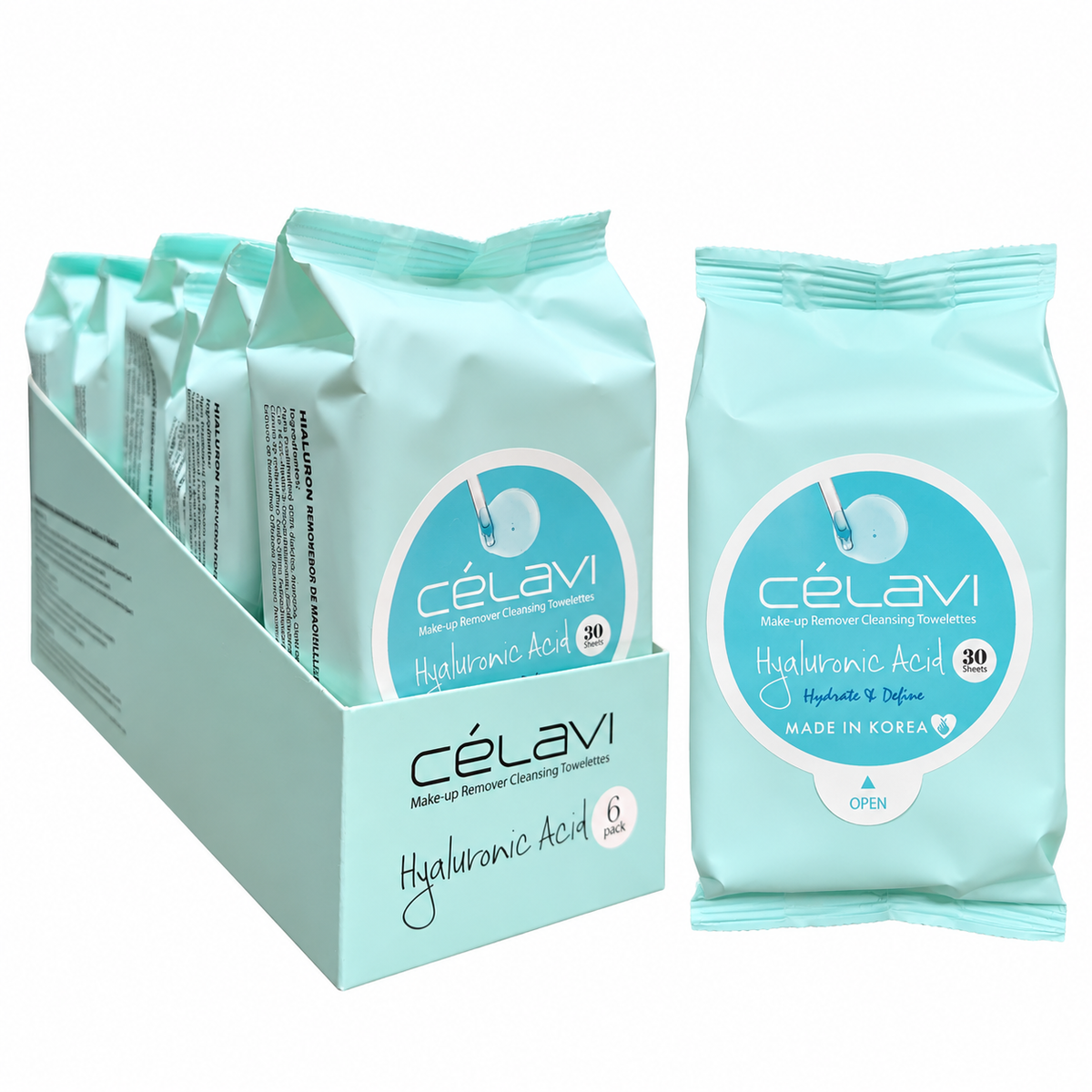 Celavi Makeup Hyaluronic Acid Remover Cleansing Towelettes