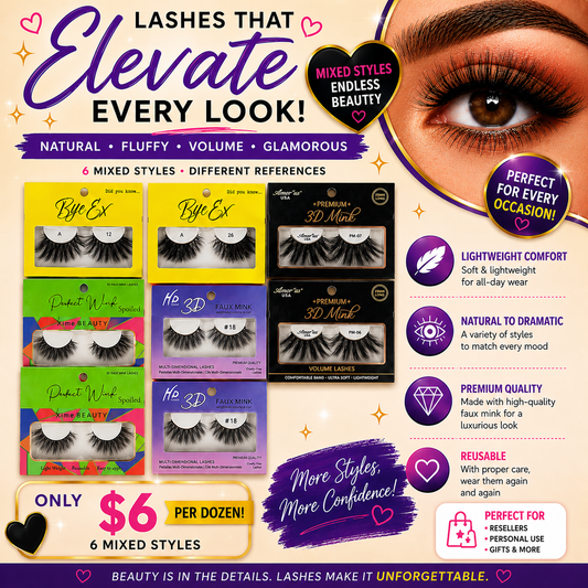 12PCS PACK MULTIPLE BRANDS MIX EYE LASHES