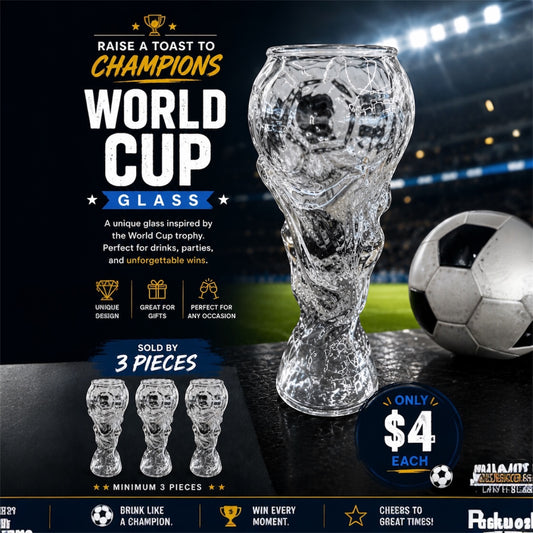 3PCS MEDIUM CHAMPION TROPHY GLASS CUP