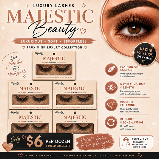 12PCS PACKS MISS LIL USA MAJESTIC LASHES MIXED STYLES