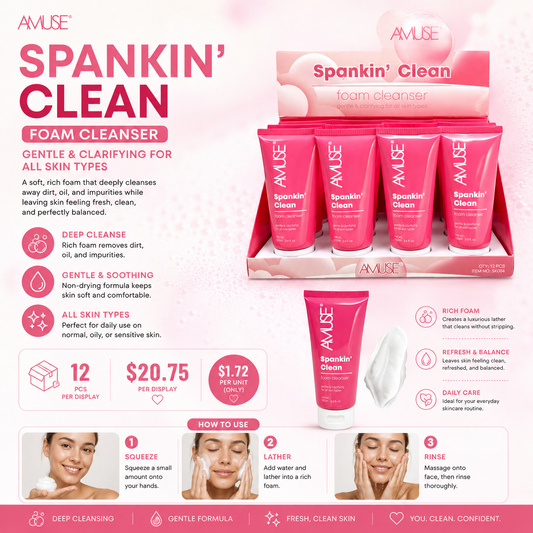 12PCS DISPLAY AMUSE SPANKIN CLEAN FOAM CLEANSER SK004