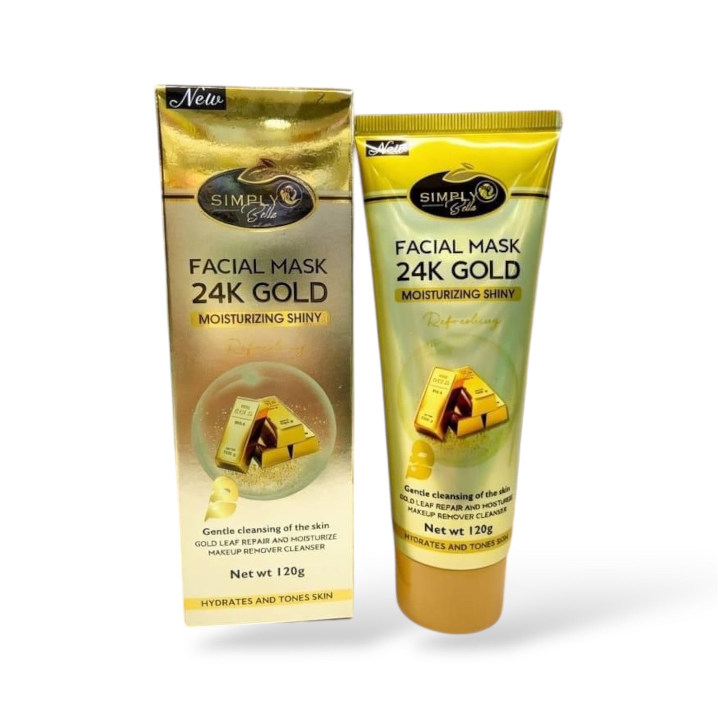 6PCS SIMPLY BELLA FACIAL MASK 24K GOLD SIB1035