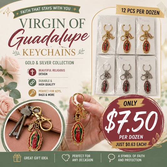 12PCS PACK VIRGIN MARY DANGLE CHARM KEYCHAIN YNV-1647