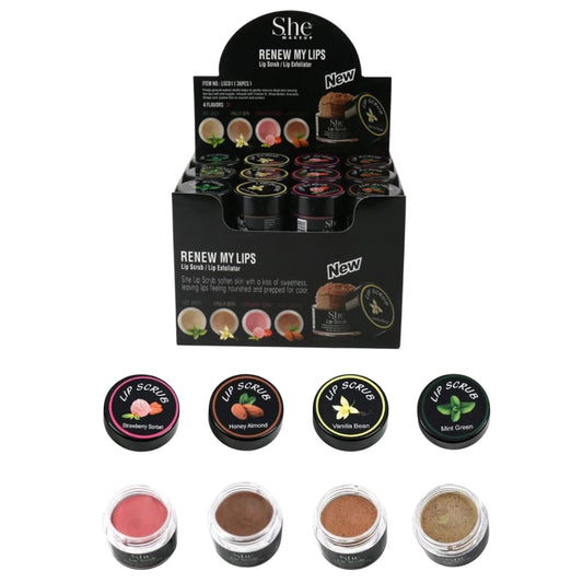 S.HE MAKE UP RENEW MY LIPS SCRUB / EXFOLIATOR 36 PCS DISPLAY