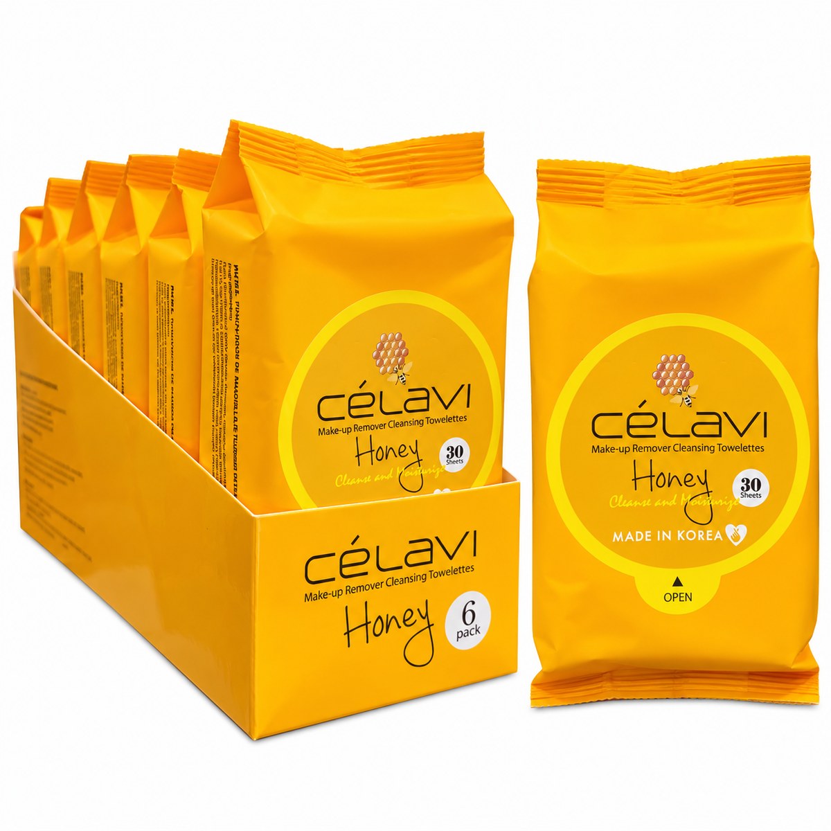 Celavi Makeup Honey Remover Cleansing Towelettes