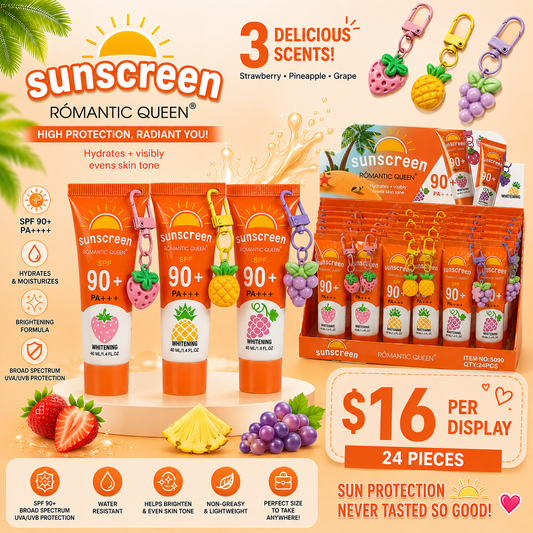 12PCS DISPLAY ROMANTIC QUEEN WHITENING FRUITS SPF90+