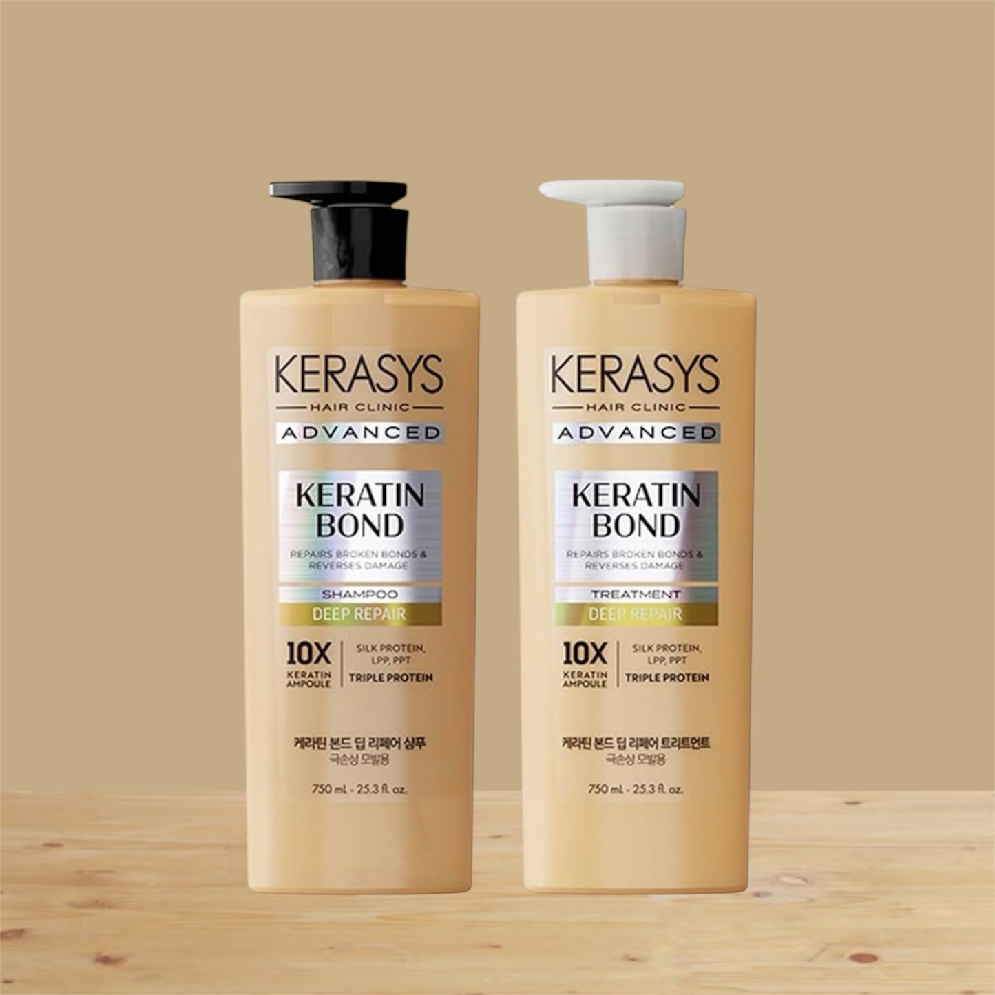 2PCS KERASYS KERATIN BOND  DEEP REPAIR SHAMPOO AND TREATMENT KS-AAS