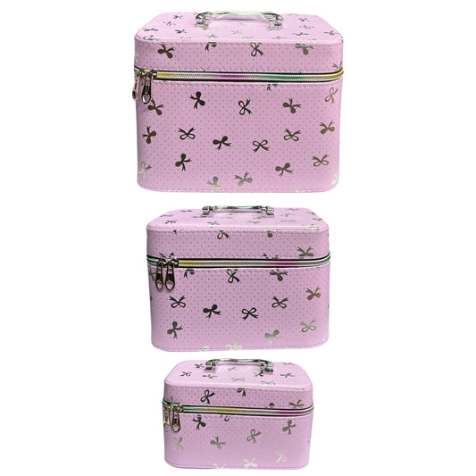 PRETTY IN PURPLE 3 PCS CARRY ON MAKEUP BOX