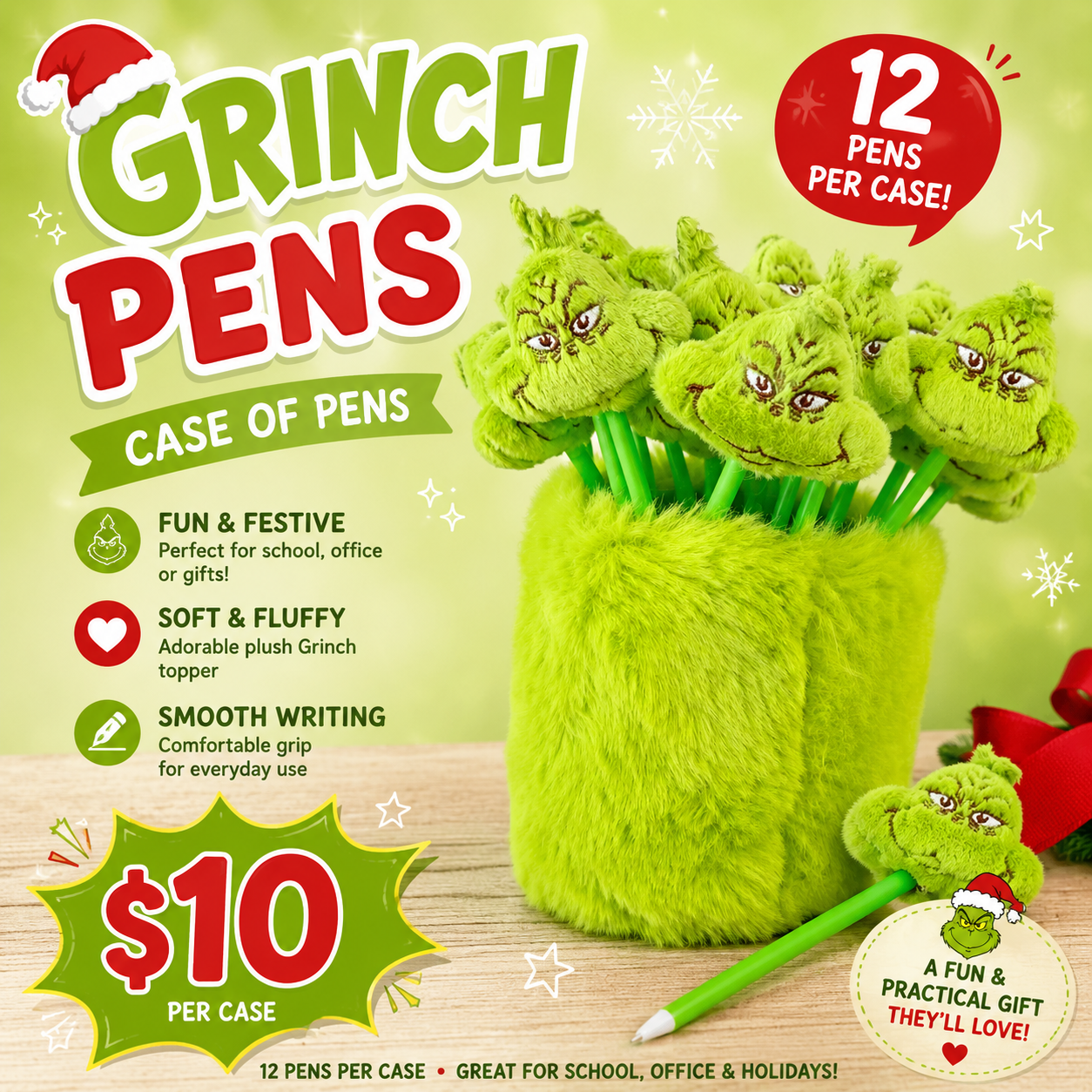 12PCS GRINCH PLUSH PENS JH-3