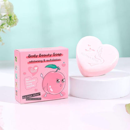 18PCS DISPLAY SULTANA ROSE PEACH BODY BEAUTY SOAP WHITENING& EXFOLIATION SA-306