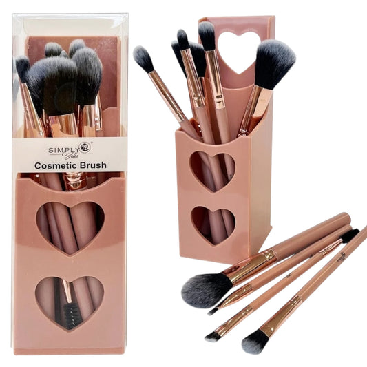 6PCS SIMPLY BELLA 9PCS MAKE-UP BRUSHSET BROWN STB014