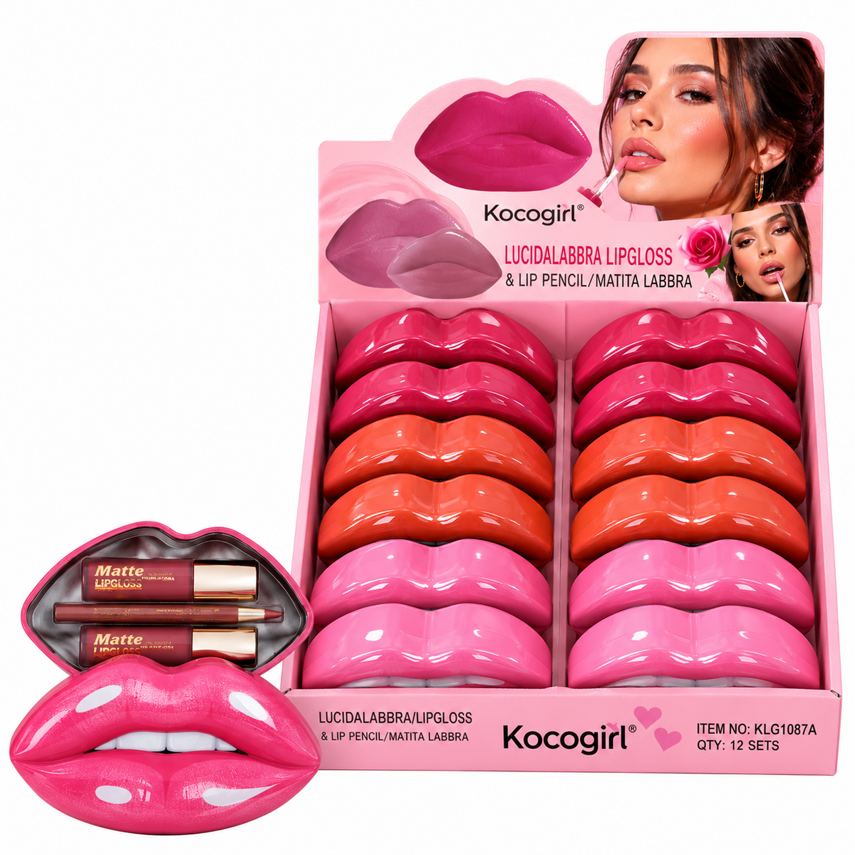 Dúo de delineador y brillo labial Kiss Box de Kocogirl