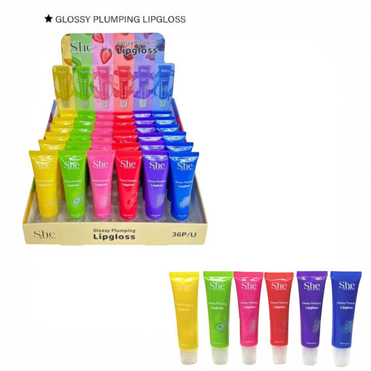 S.HE MAKE UP GLOSSY PLUMPING LIPGLOSS 36 PCS LG25 DISPLAY