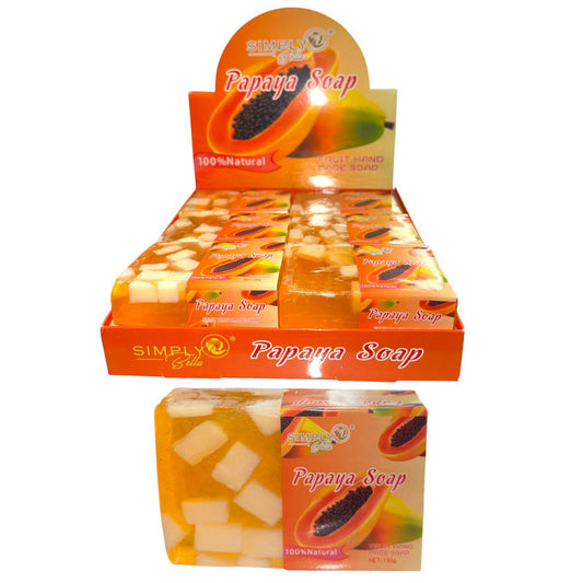 SIMPLY BELLA FRUIT HAND PAPAYA SOAP 24 PCS DISPLAY #SIM042
