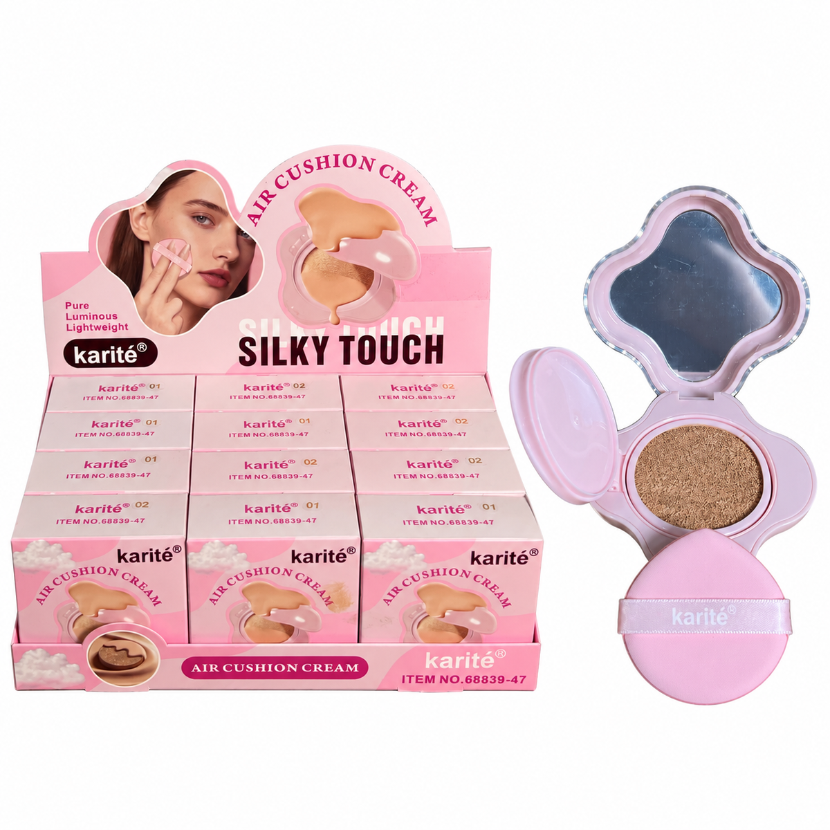 Base de maquillaje en cojín Karite Silky Touch Air Cushion