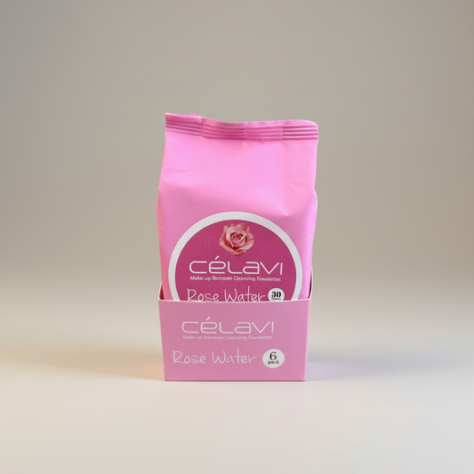 6PCS DISPLAY CELAVI ROSE WATER MAKE-UP REMOVER CLEANSING TOWELETTES MT021