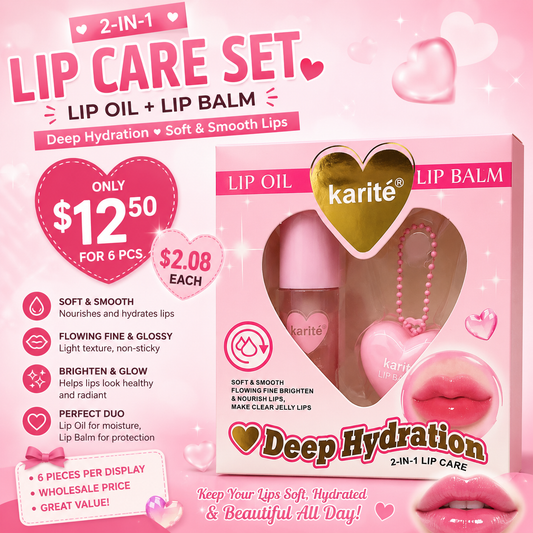 6PCS DISPLAY KARITE DEEP HYDRATION LIP OIL AND LIP BALM 71917-47B