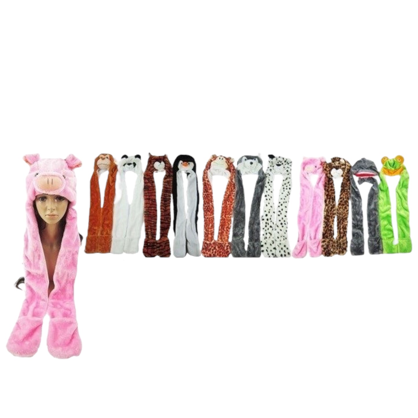 12PCS PACK BEANIE KIDS CUTE PLUSH ANIMALS HT157