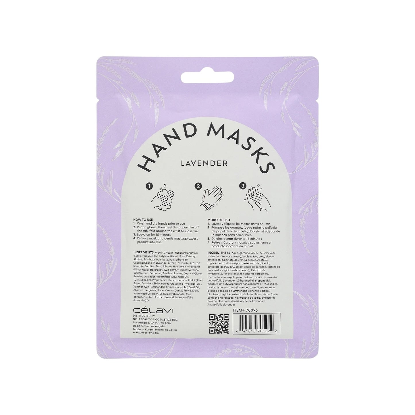 CELAVI LAVENDER HAND MAKS        6 PCS PACK.  #24