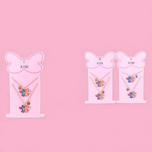 12PCS PACK BLUE GUY & PINK GIRL BFF NECKLACE DUO SET MNK-2712