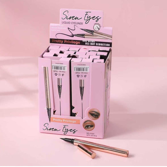24PCS DISPLAY PRETTY PRIVILEGE SIREN EYES LIQUID EYELINER PLB1