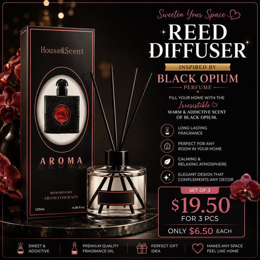 3PCS SET REED DIFFUSER INSPO BY  BLACK OPIUM 0012