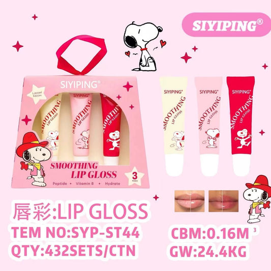 8PCS DISPLAY SIYIPING WHITE DOG SMOOTHING 3PCS SET LIP GLOSS SYP-ST44