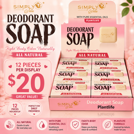 12PCS DISPLAY SIMPLY BELLA PLANTLIFE DEODORANT SOAP SIM079