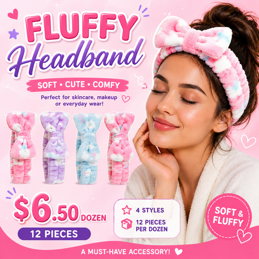 12PCS PACK FLUFFY HEADBAND MHB4