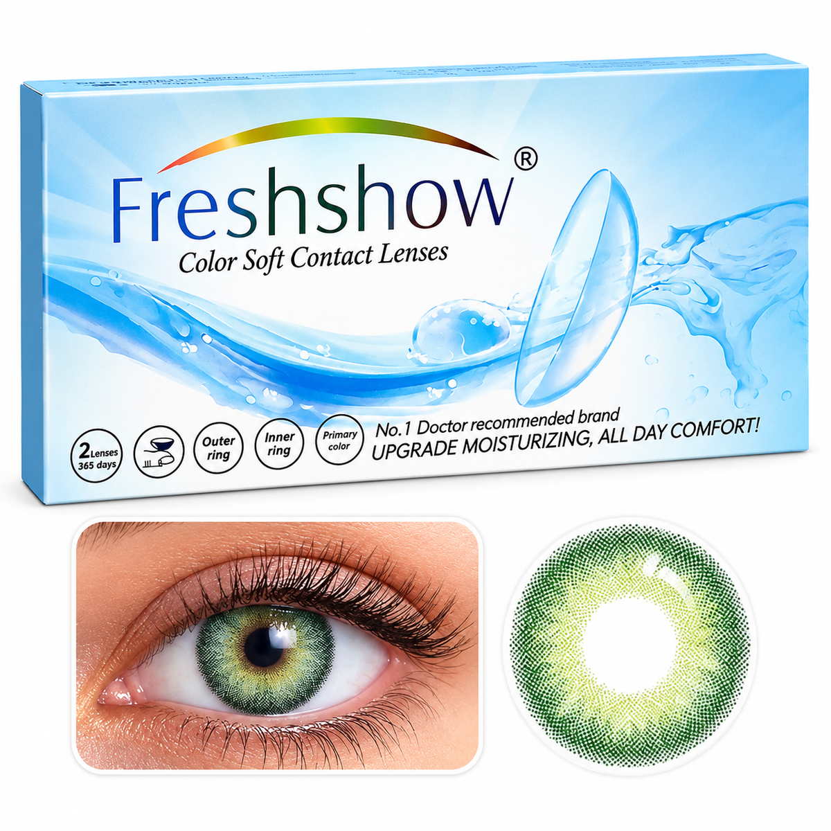 Freshshow Eye Contact Lenses Pure Green