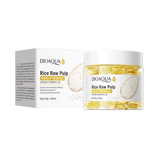 6PCS RICE RAW PULP MAKE UP REMOVAL CAPSULE ESSENTIAL OIL BQY01666