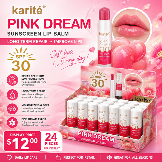 24PCS DISPLAY KARITE PINK DREAM SUNSCREEN SPF30 29249-47B