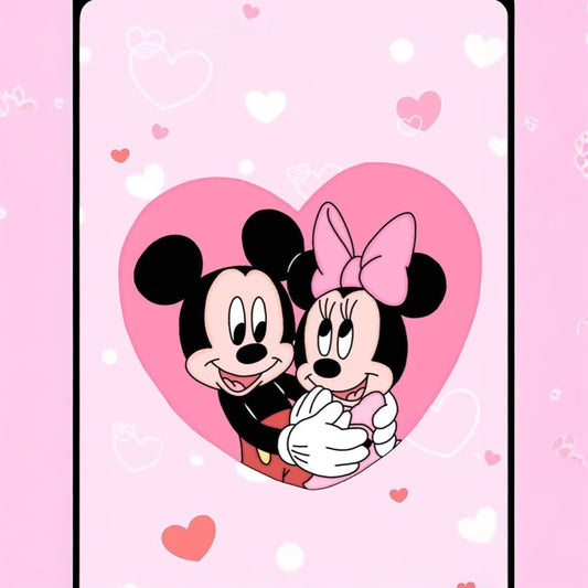 2PCS MOUSE COUPLE WITH PINK HEARTS