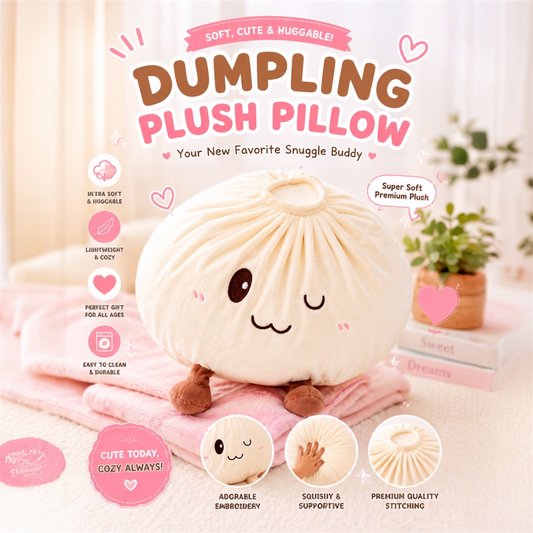 3PCS WHITE DUMPLING PILLOW  MOCHI PLUSH