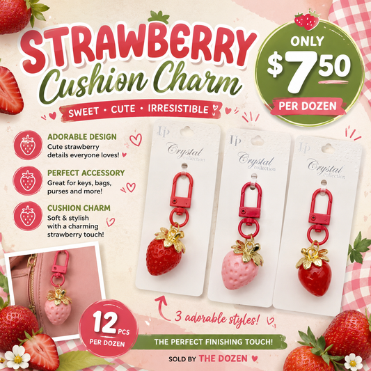 12PCS PACK STRAWBERRY BEAUTIFUL KEYCHAIN YNV-1709R