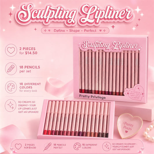 2PCS PRETTY PRIVILEGE SCULPTING  LIPLINER SET 18PCS PL183SET