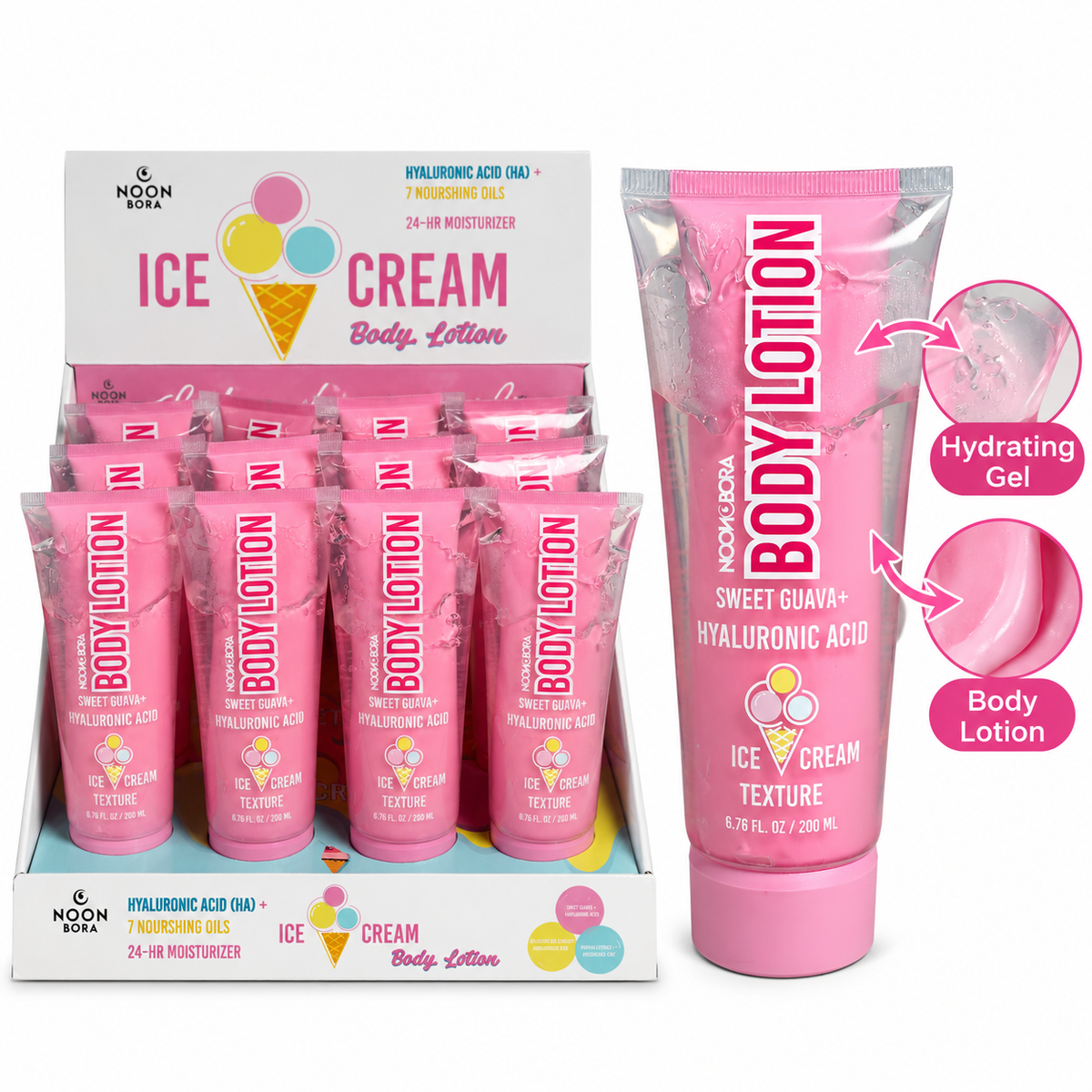 Noon Bora Ice Cream Sweet Guava + Hyaluronic Acid Body Lotion