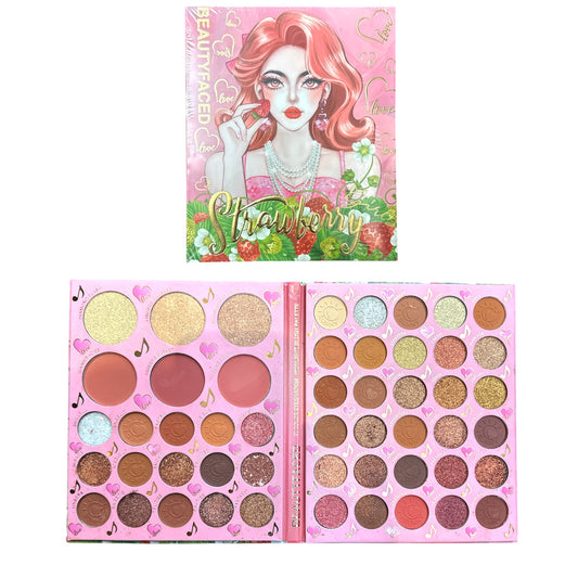 3PCS BEAUTYFACED PEACH 51 COLOR EYESHADOW/ BLUSH/ HIGHLIGHT PALETTE 2056