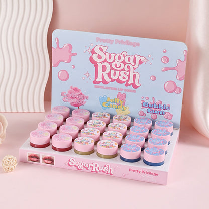 24PCS DISPLAY PRETTY PRIVILEGE SUGAR RUSH EXFOLIATING LIP SCRUB PLS3