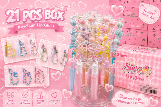 21PCS DISPLAY SIYIPING LIPGLOSS KEYCHAIN SYP-LG060