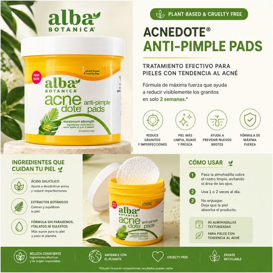 3PCS ALBA BOTÁNICA ACNE DOTE ANTI-PIMPLE PADS