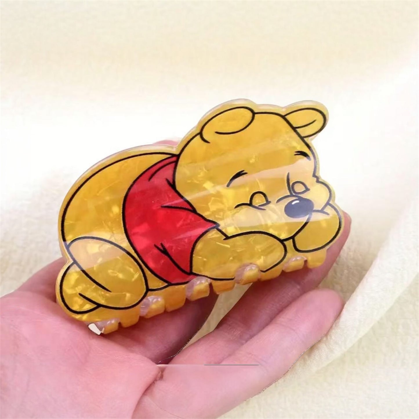 12PCS PACK YELLOW BEAR HAIR CLIPS