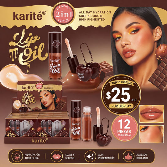 12PCS DISPLAY KARITE CHOCOLATE SCENTED LIPGLOSS +KEYCHAIN 71917-47A