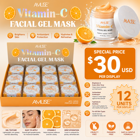 12PCS DISPLAY VITAMIN -C FACIAL GEL MASK SK024