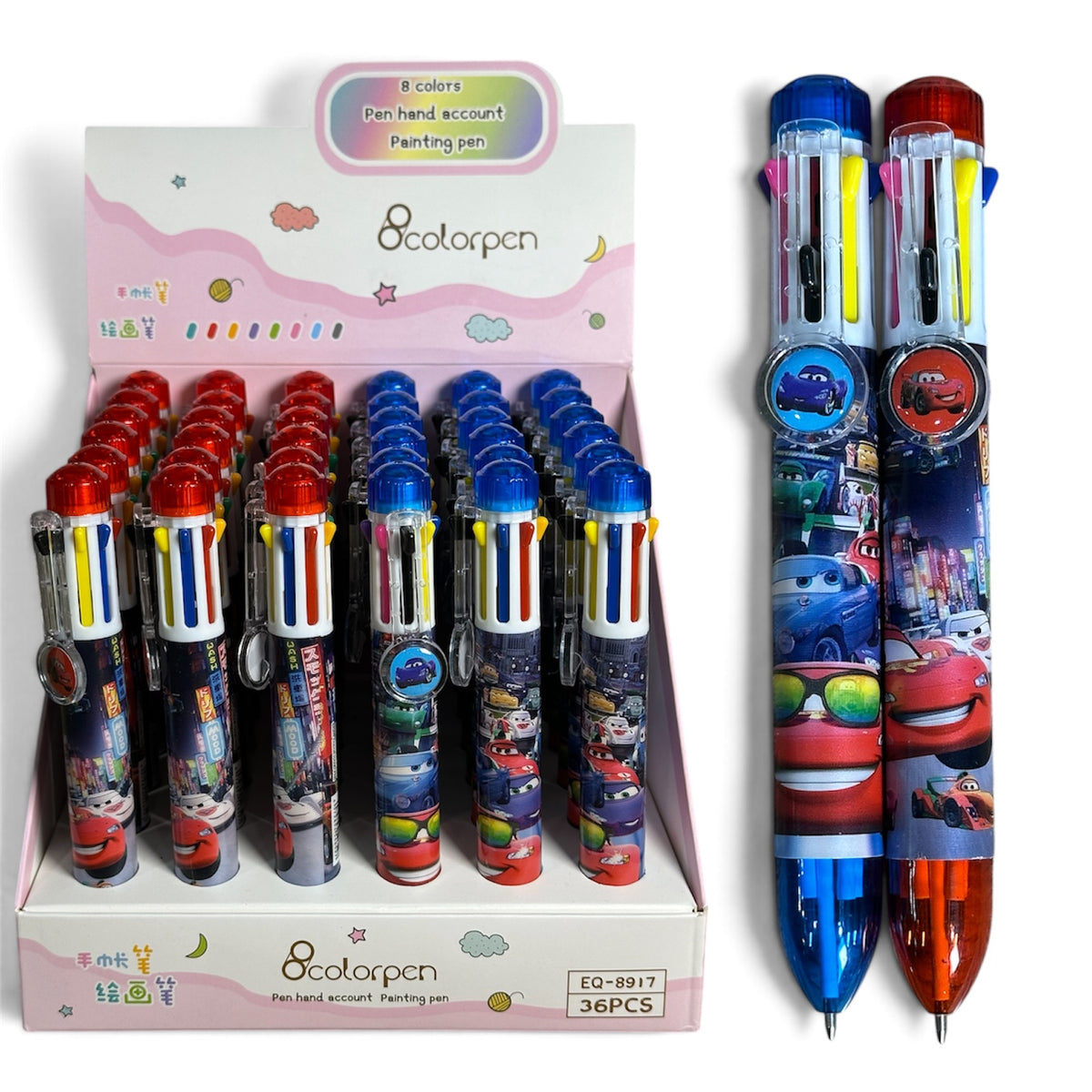 Colorpen 8 Colors Pens Cars Friends