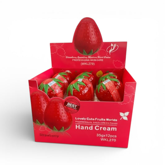 12PCS DISPLAY STRAWBERRY LOVELY CUTE FRUITS HAND CREAM WKL270
